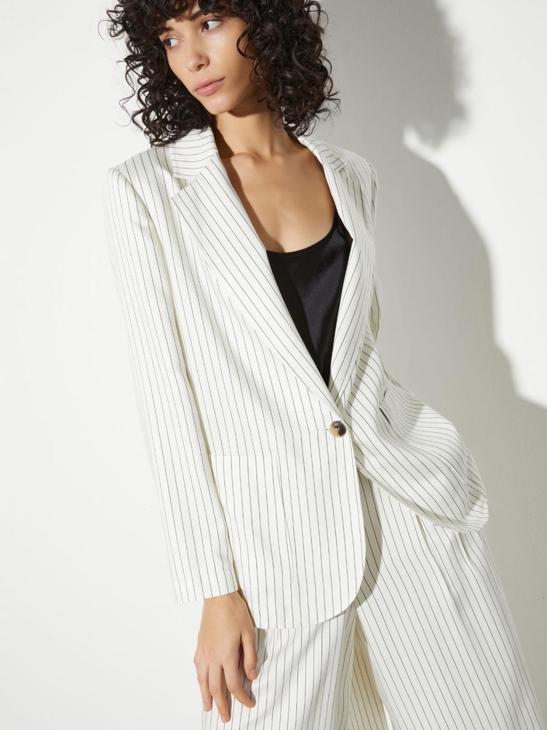 Blazer gessato in twill fluido | Max&Co Blazer gessato in twill fluido | Max&Co