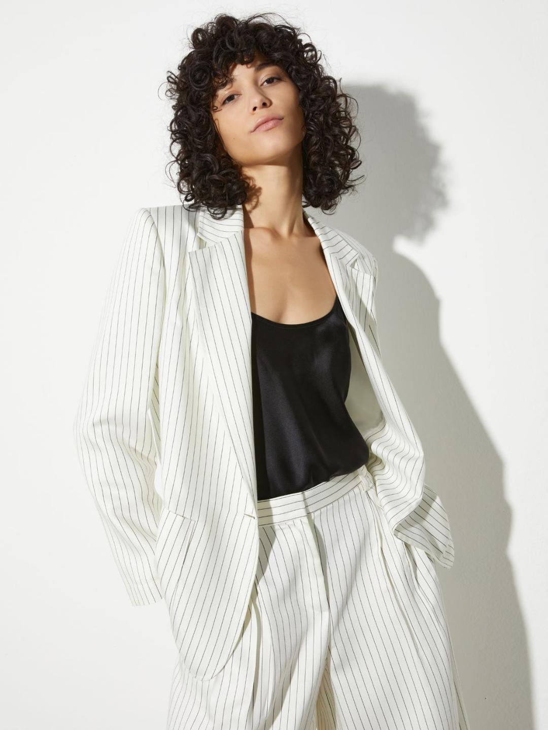Blazer gessato in twill fluido | Max&Co Blazer gessato in twill fluido | Max&Co