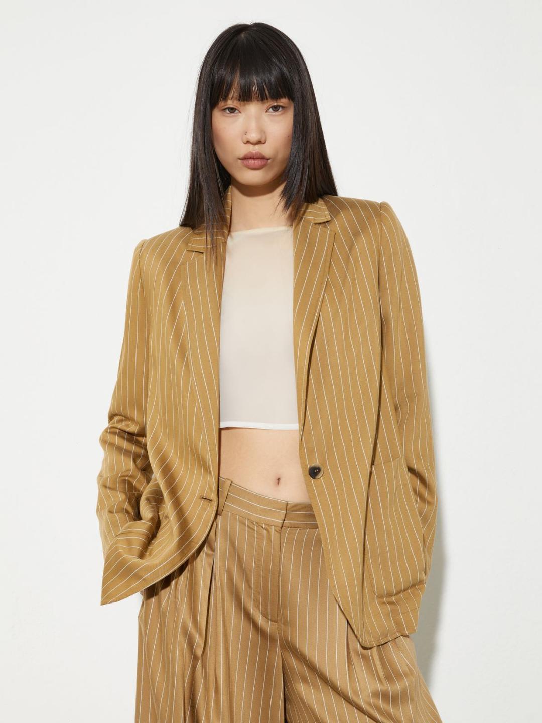 Blazer gessato in twill fluido | Max&Co Blazer gessato in twill fluido | Max&Co