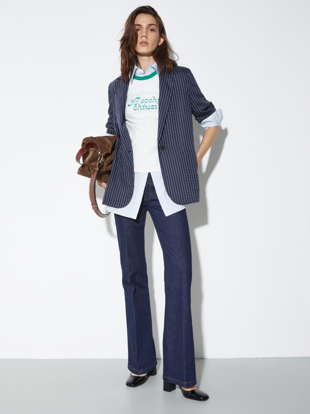 Blazer gessato in twill fluido | Max&Co Blazer gessato in twill fluido | Max&Co