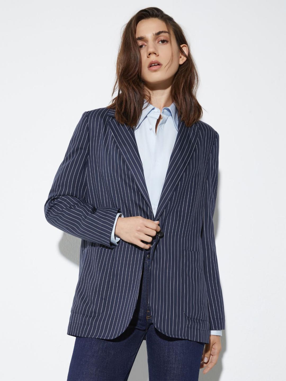 Blazer gessato in twill fluido | Max&Co Blazer gessato in twill fluido | Max&Co