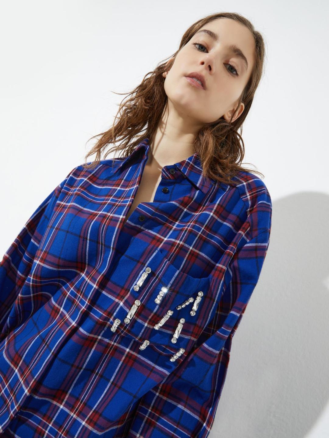 Camicia in flanella con strass | Max&Co Camicia in flanella con strass | Max&Co