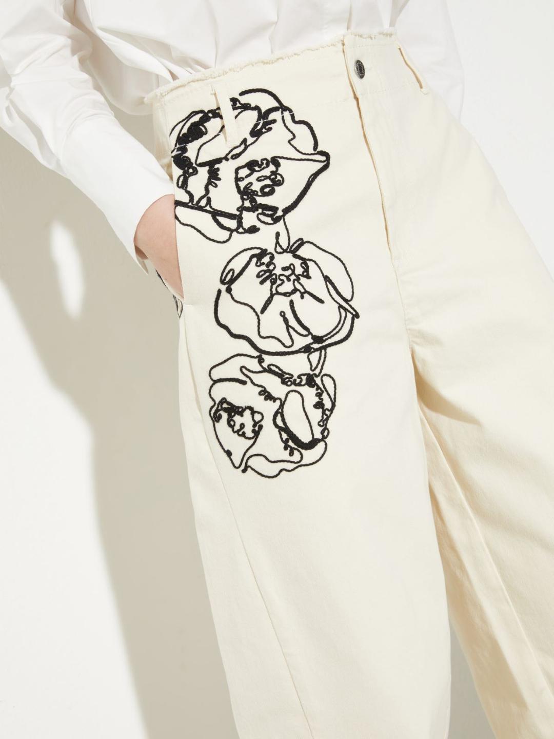 Pantaloni in drill con ricami | Max&Co Pantaloni in drill con ricami | Max&Co