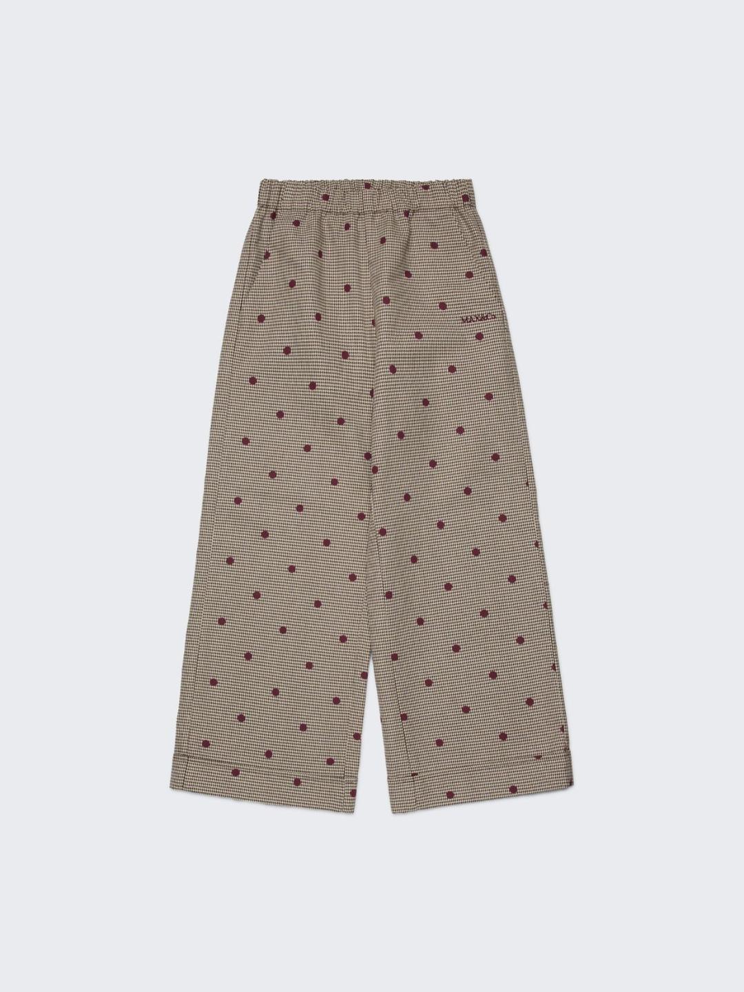 Pantaloni straight in pied-de-poule a pois KID | Max&Co Pantaloni straight in pied-de-poule a pois KID | Max&Co