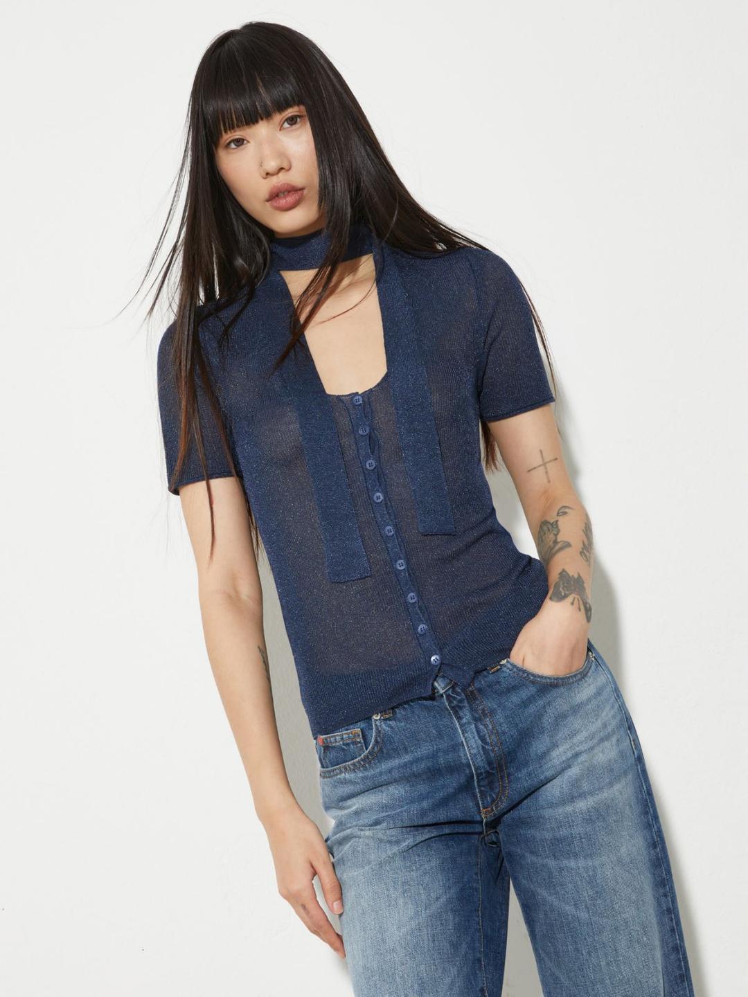 Cardigan con sciarpa sottile | Max&Co Cardigan con sciarpa sottile | Max&Co