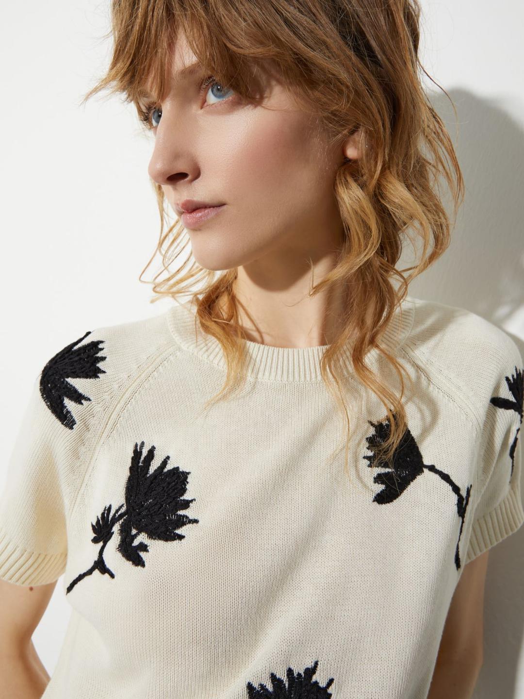 T-shirt in maglia ricamata | Max&Co T-shirt in maglia ricamata | Max&Co