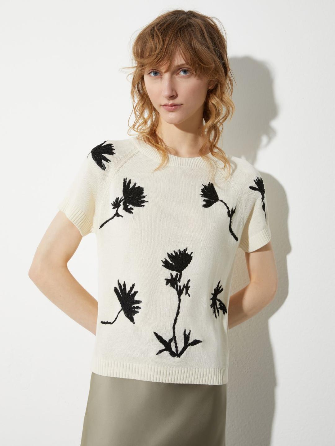 T-shirt in maglia ricamata | Max&Co T-shirt in maglia ricamata | Max&Co