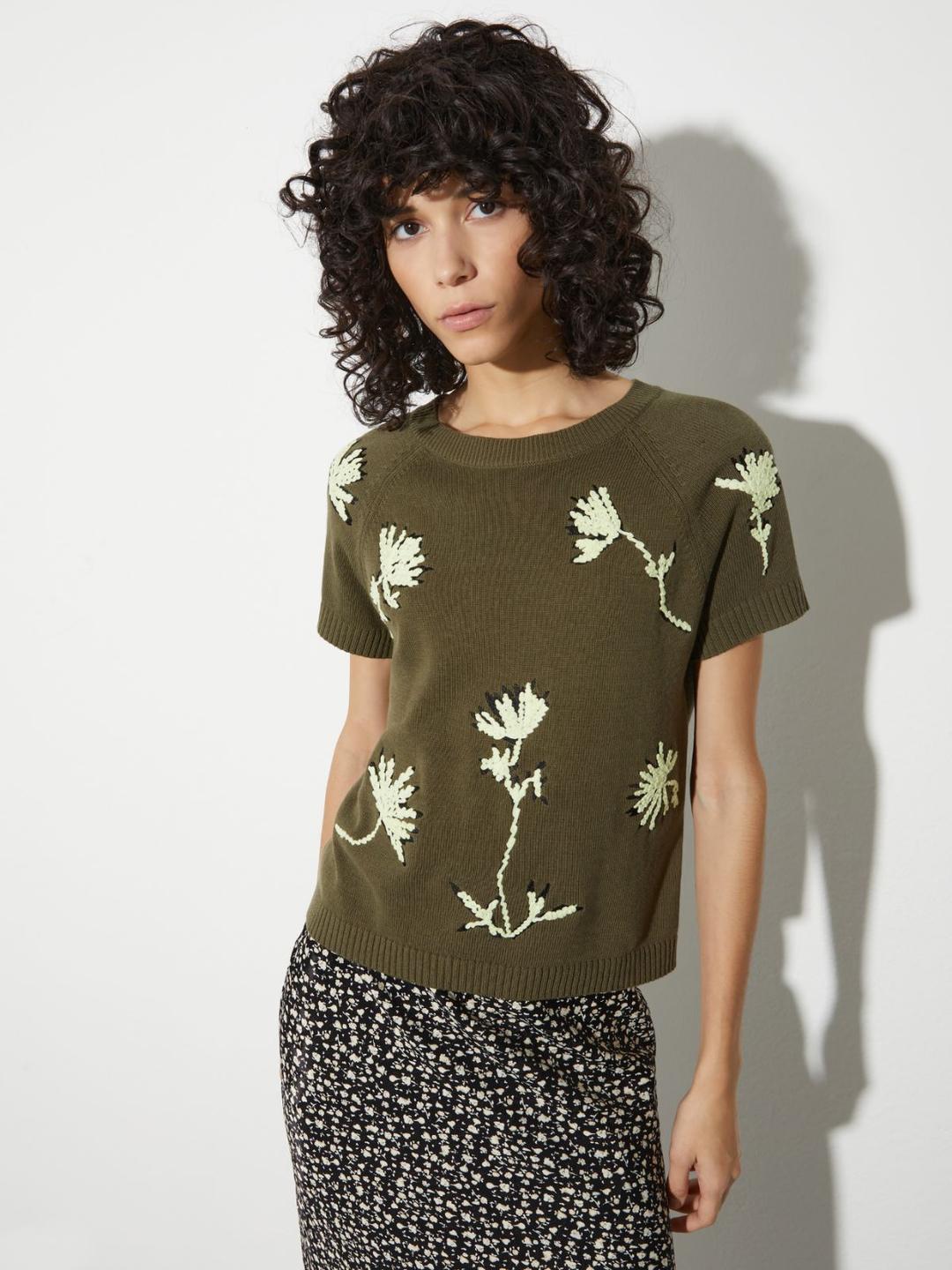 T-shirt in maglia ricamata | Max&Co T-shirt in maglia ricamata | Max&Co