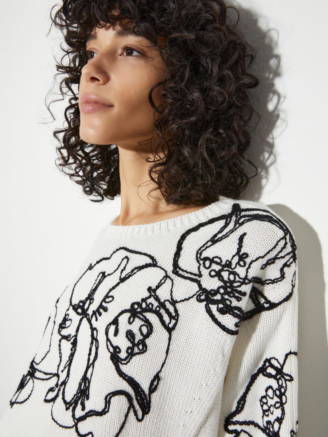 Maglia ricamata in cotone e lana | Max&Co Maglia ricamata in cotone e lana | Max&Co