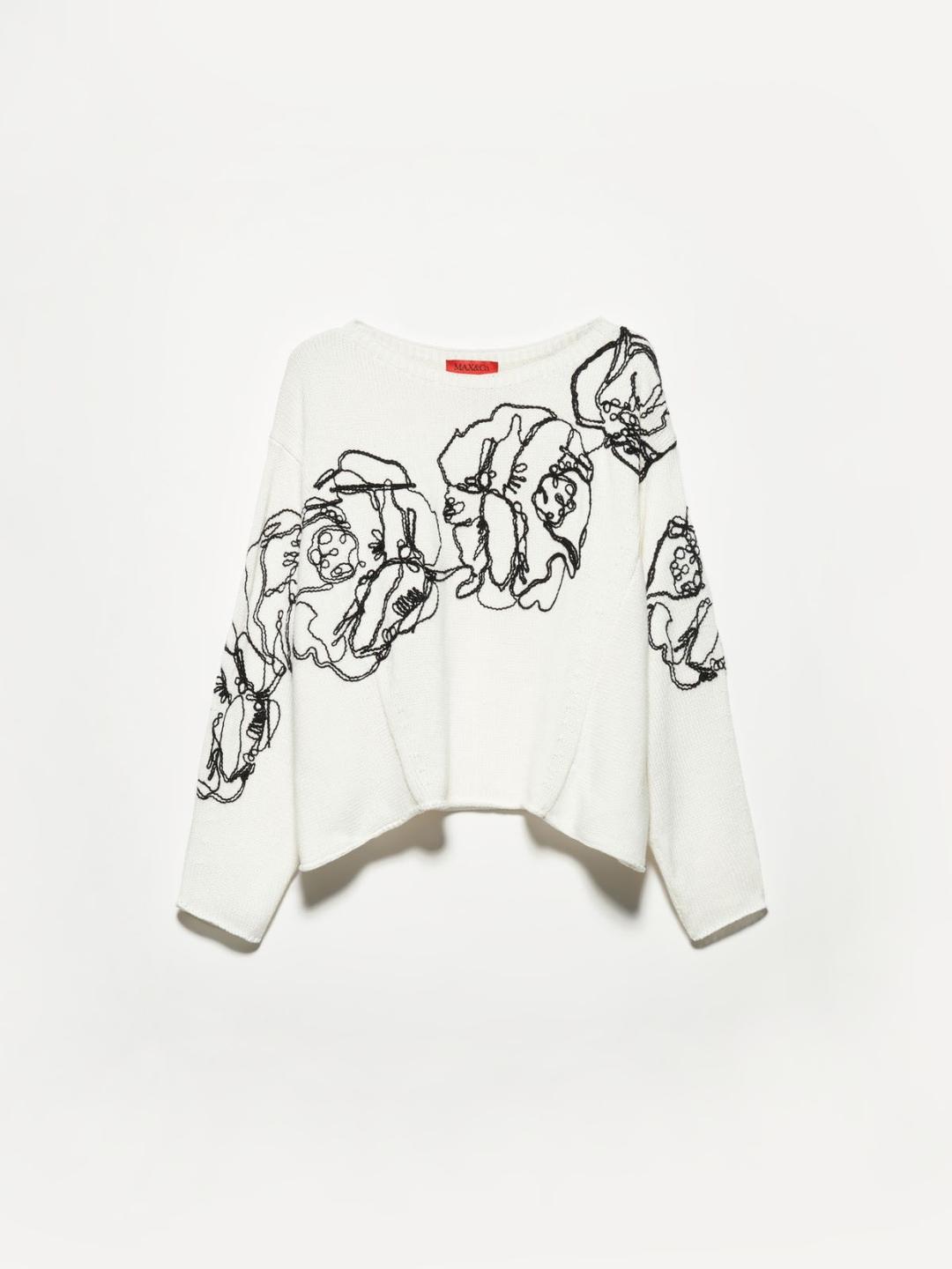 Maglia ricamata in cotone e lana | Max&Co Maglia ricamata in cotone e lana | Max&Co