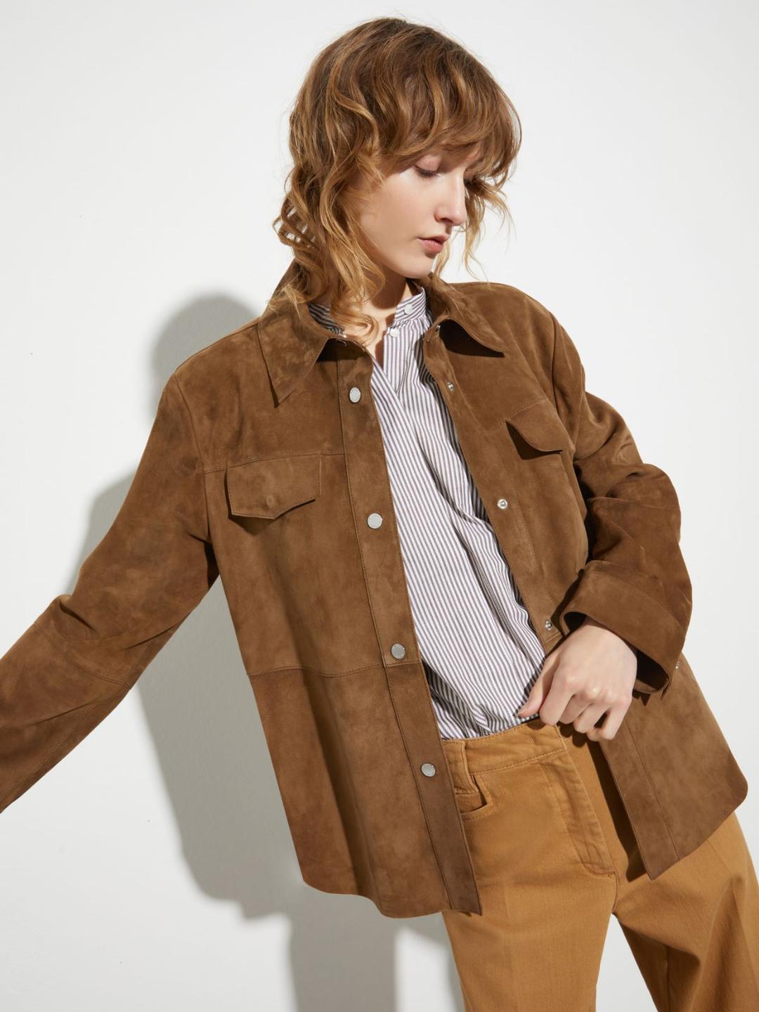 Giacca camicia in pelle scamosciata | Max&Co Giacca camicia in pelle scamosciata | Max&Co