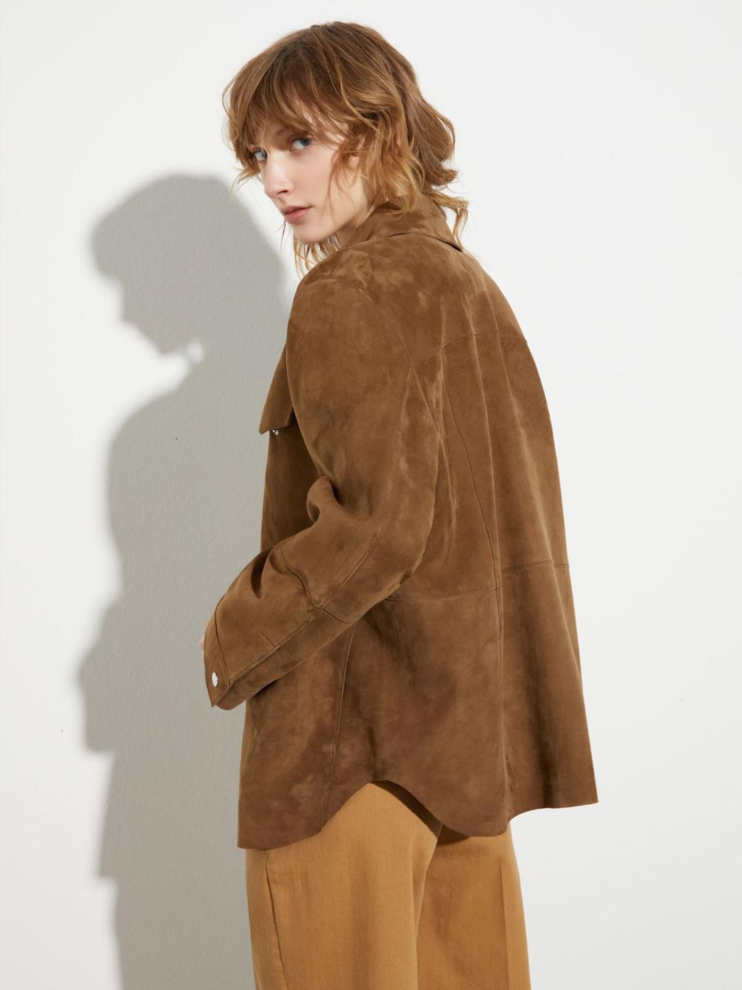 Giacca camicia in pelle scamosciata | Max&Co Giacca camicia in pelle scamosciata | Max&Co