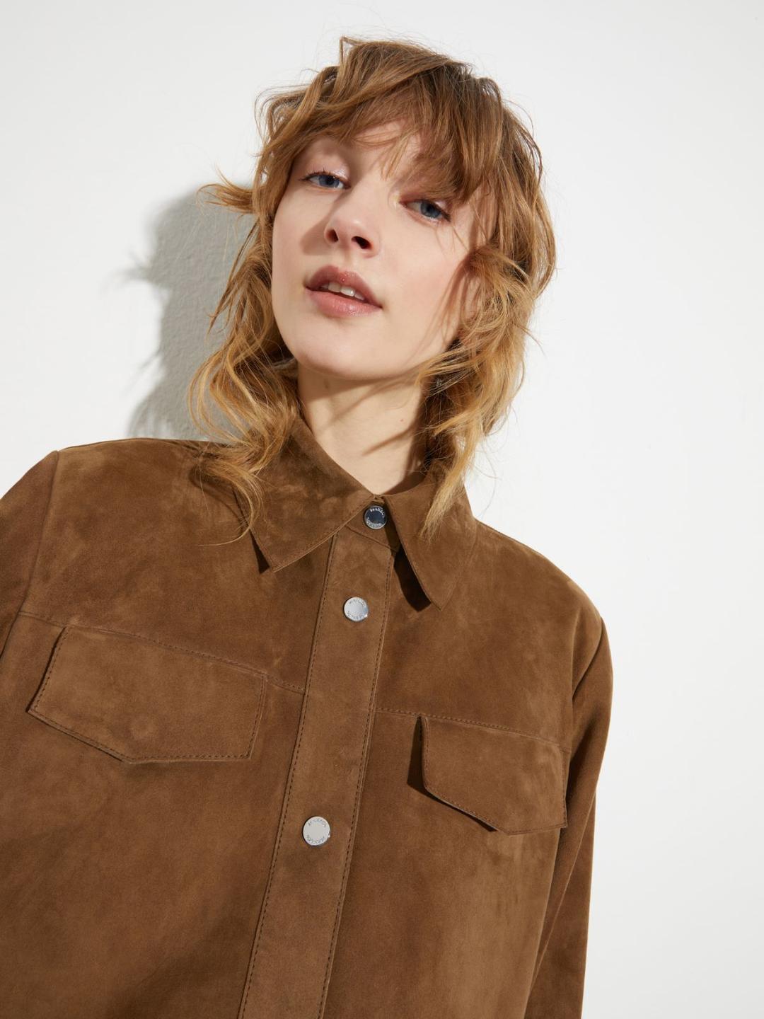 Giacca camicia in pelle scamosciata | Max&Co Giacca camicia in pelle scamosciata | Max&Co