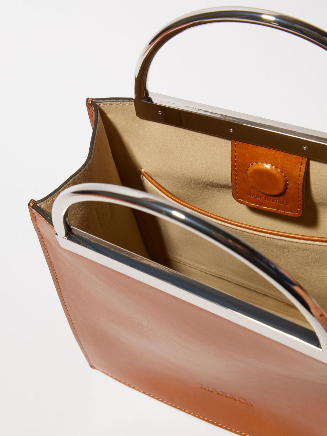 Borsa in pelle con manici in metallo | Max&Co Borsa in pelle con manici in metallo | Max&Co