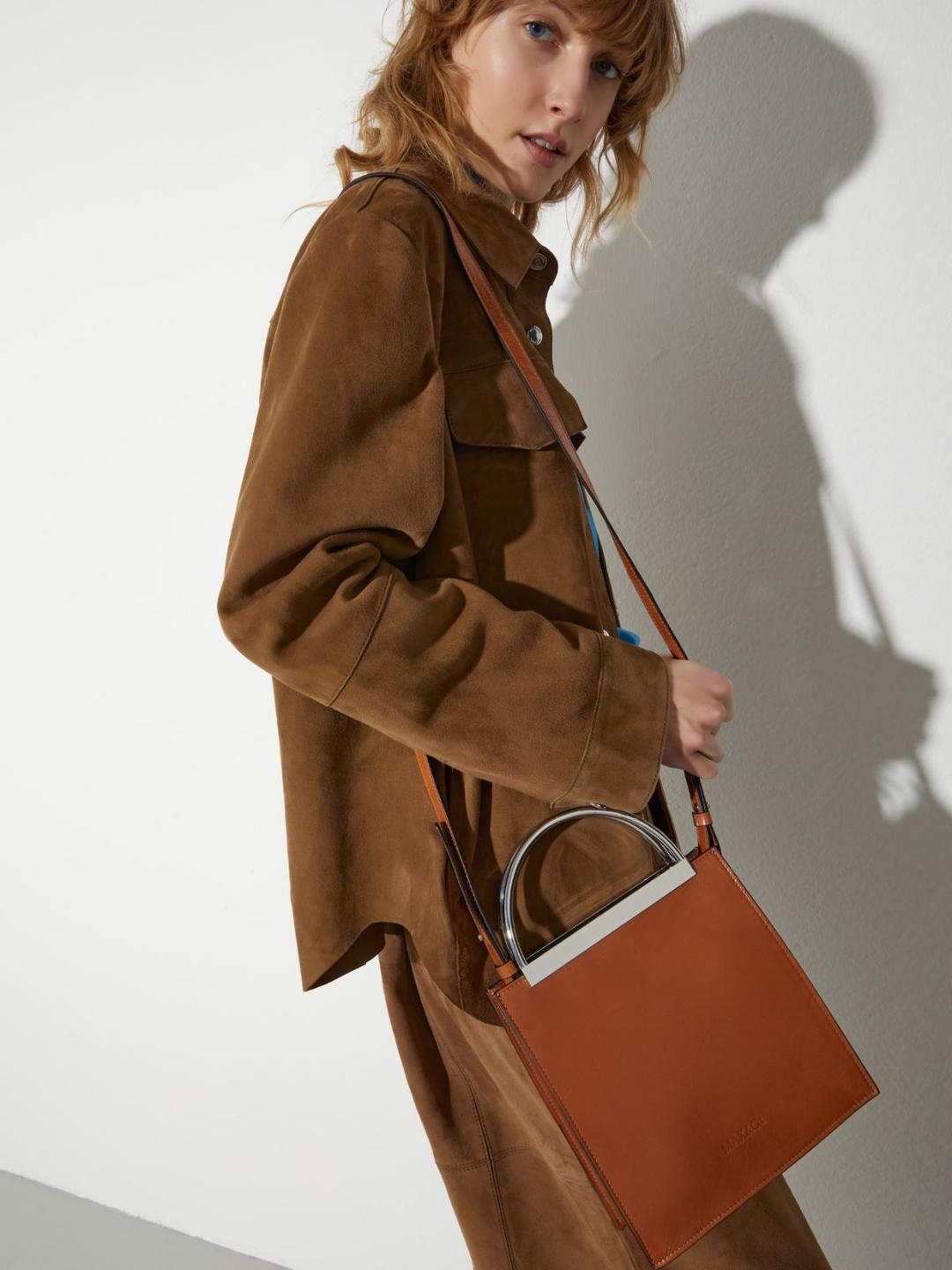 Borsa in pelle con manici in metallo | Max&Co Borsa in pelle con manici in metallo | Max&Co