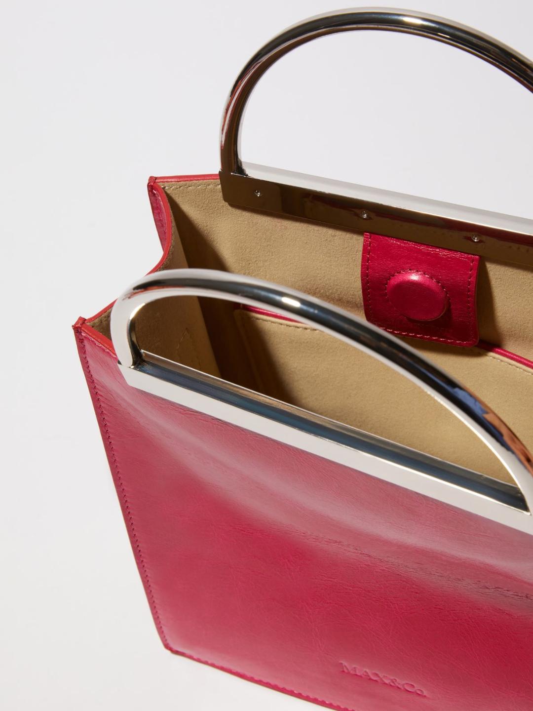 Borsa in pelle con manici in metallo | Max&Co Borsa in pelle con manici in metallo | Max&Co