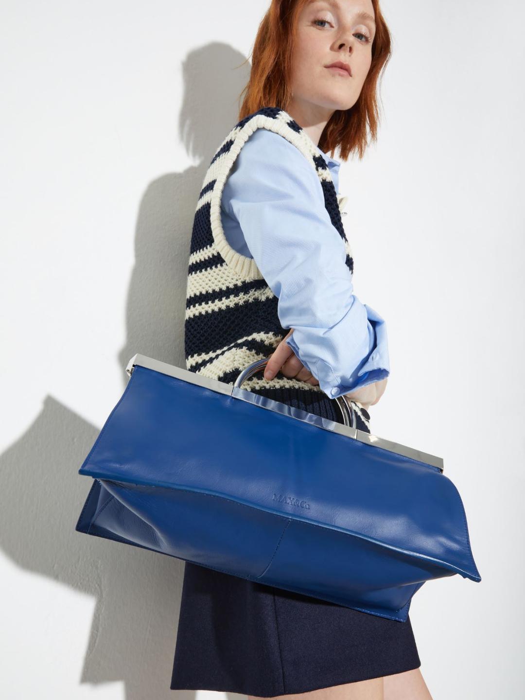 Borsa in pelle con manici in metallo | Max&Co Borsa in pelle con manici in metallo | Max&Co