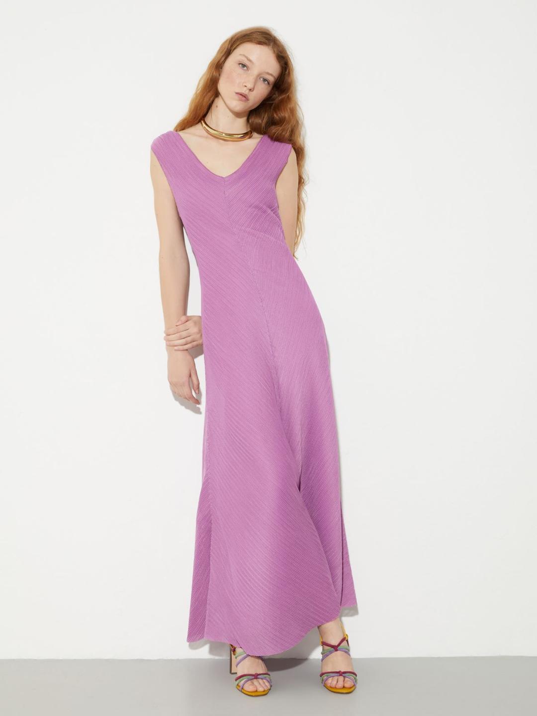 Abito lungo in jersey plissé | Max&Co Abito lungo in jersey plissé | Max&Co