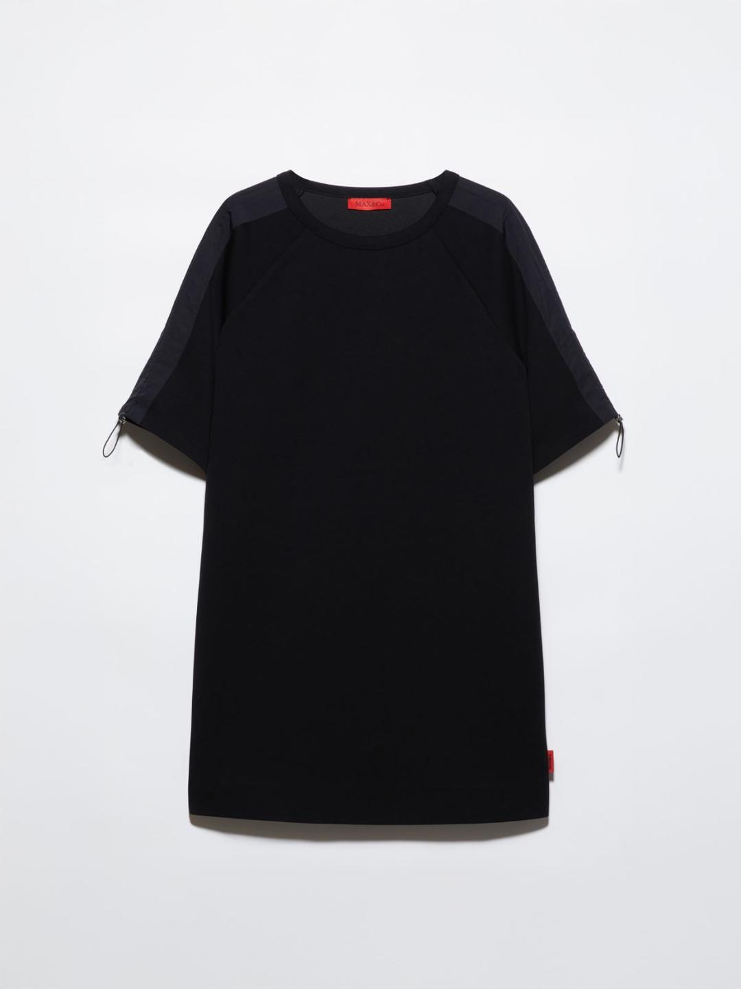 Tunic dress in jersey | Max&Co Abito tunic in jersey stretch misto cotone color antracite con dettagli in nylon tecnico e coulisse elastiche sulle spalle. | Max&Co