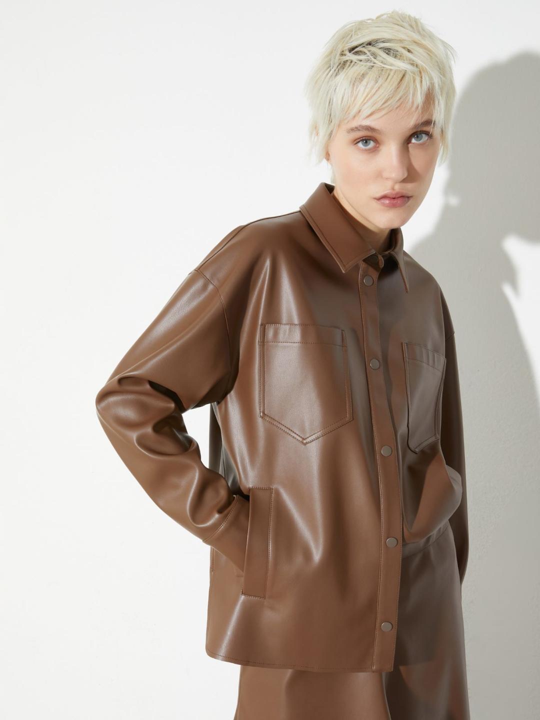 Giacca camicia in jersey spalmato | Max&Co Giacca camicia in jersey spalmato | Max&Co