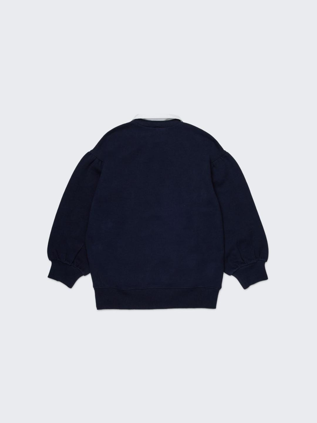 Felpa girocollo con colletto e stemma KID | Max&Co Felpa girocollo con colletto e stemma KID | Max&Co