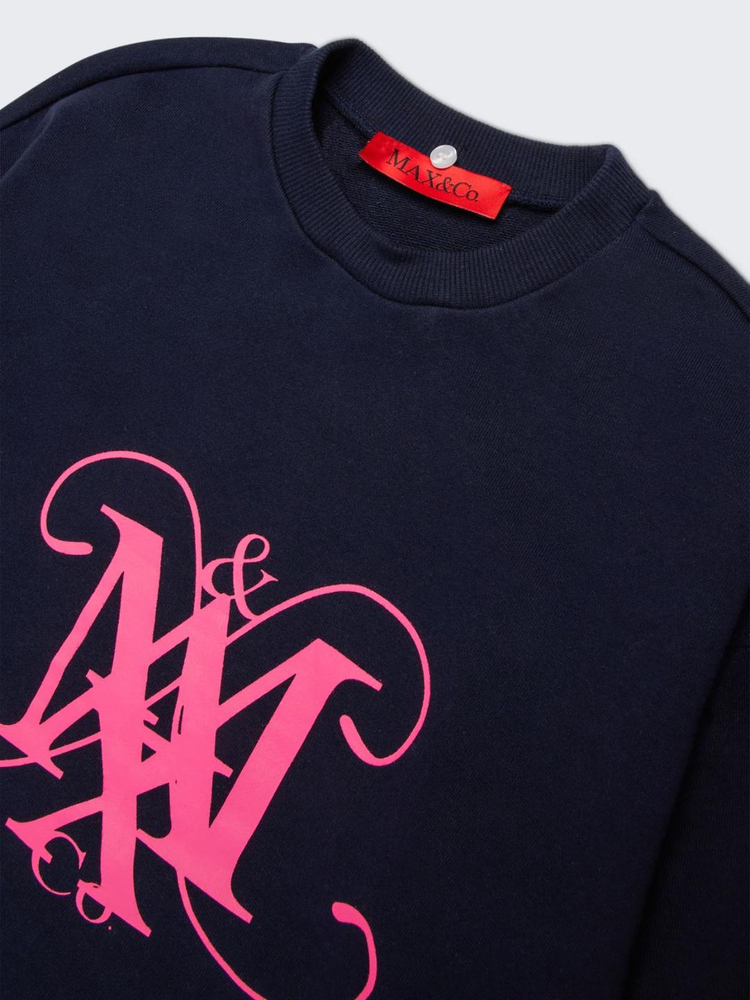 Felpa girocollo con colletto e stemma KID | Max&Co Felpa girocollo con colletto e stemma KID | Max&Co