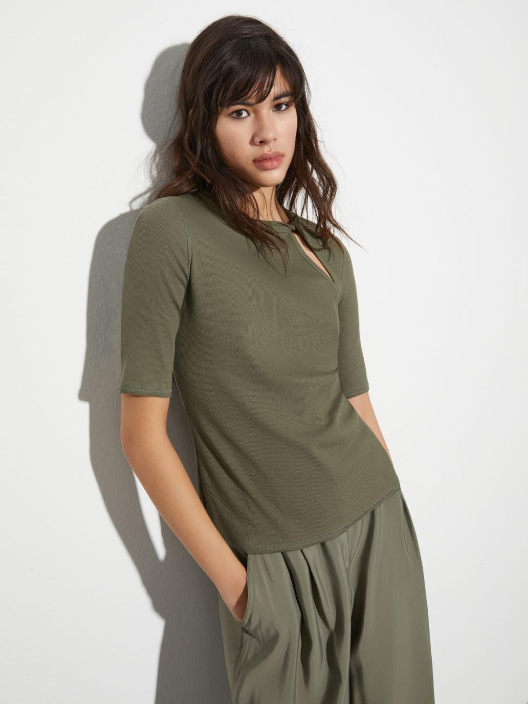 T-shirt cut-out a costine | Max&Co T-shirt cut-out a costine | Max&Co