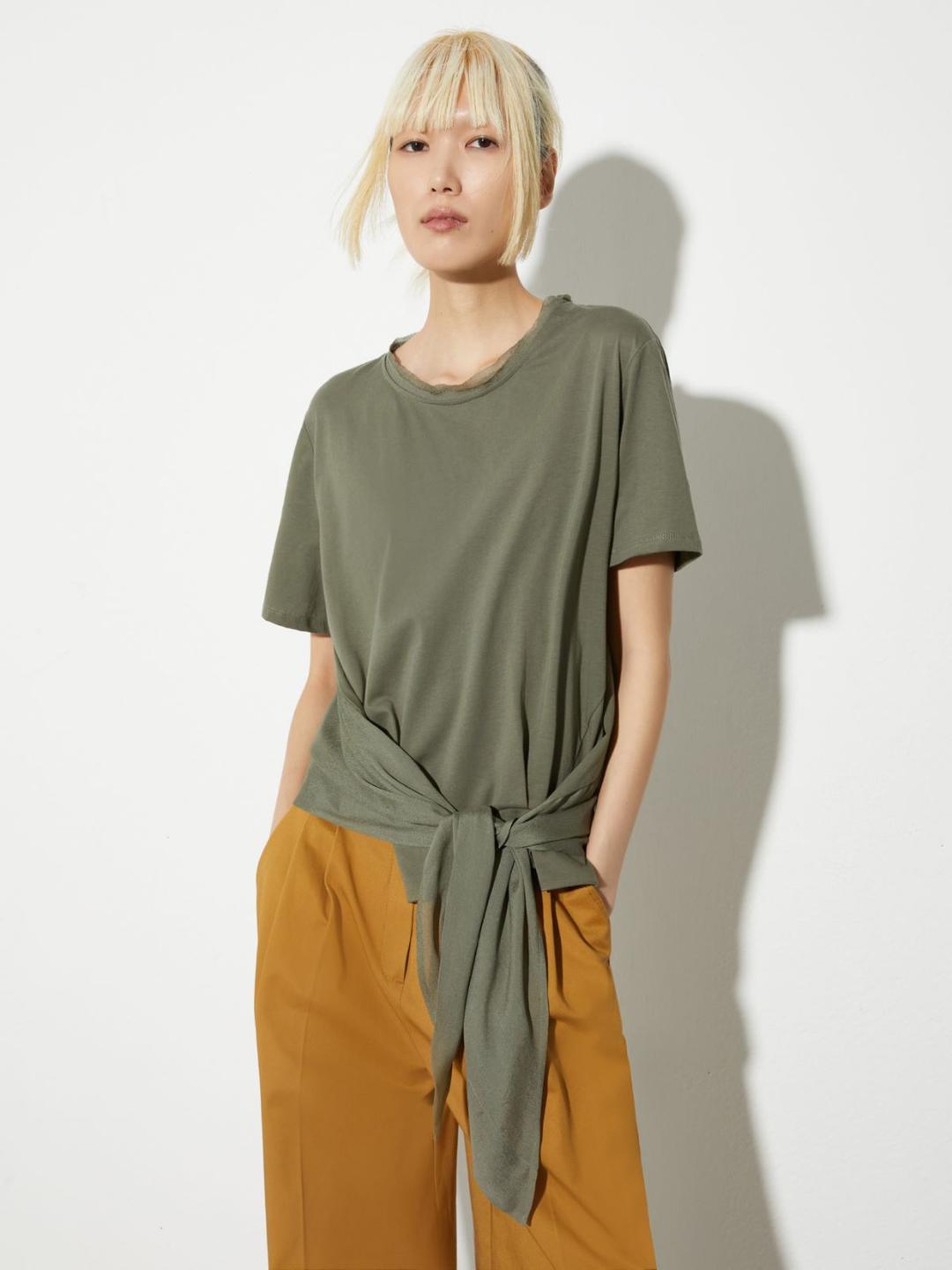 T-shirt in jersey e georgette | Max&Co T-shirt in jersey e georgette | Max&Co