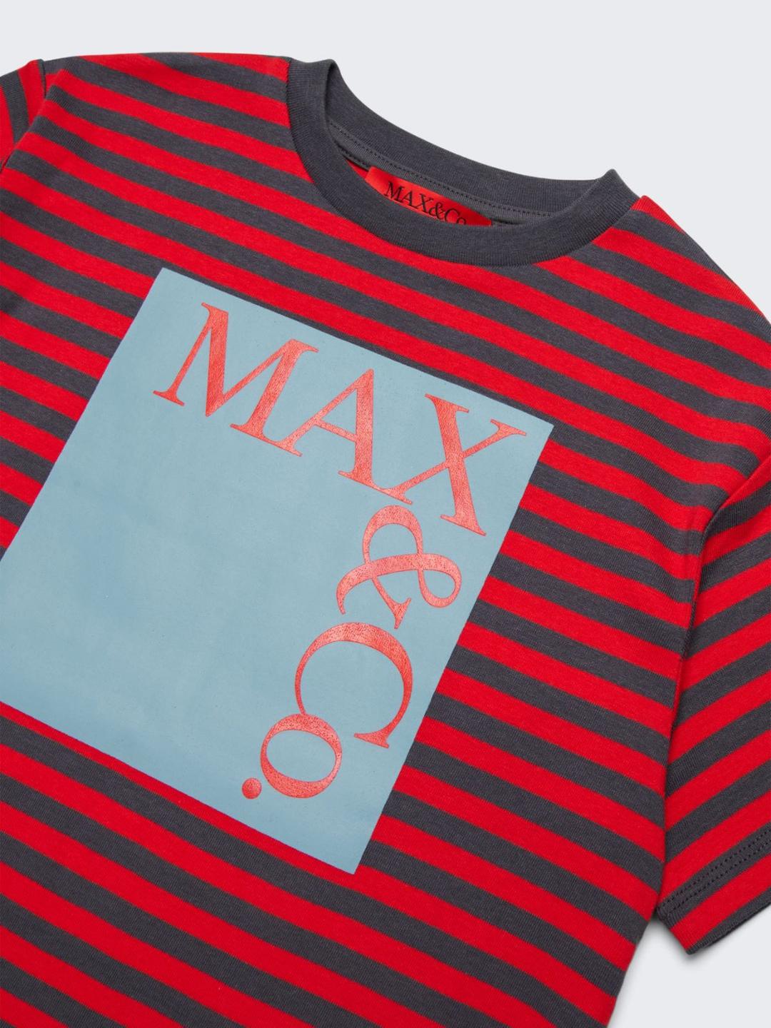 T-shirt in microcostina a righe KID | Max&Co T-shirt in microcostina a righe KID | Max&Co