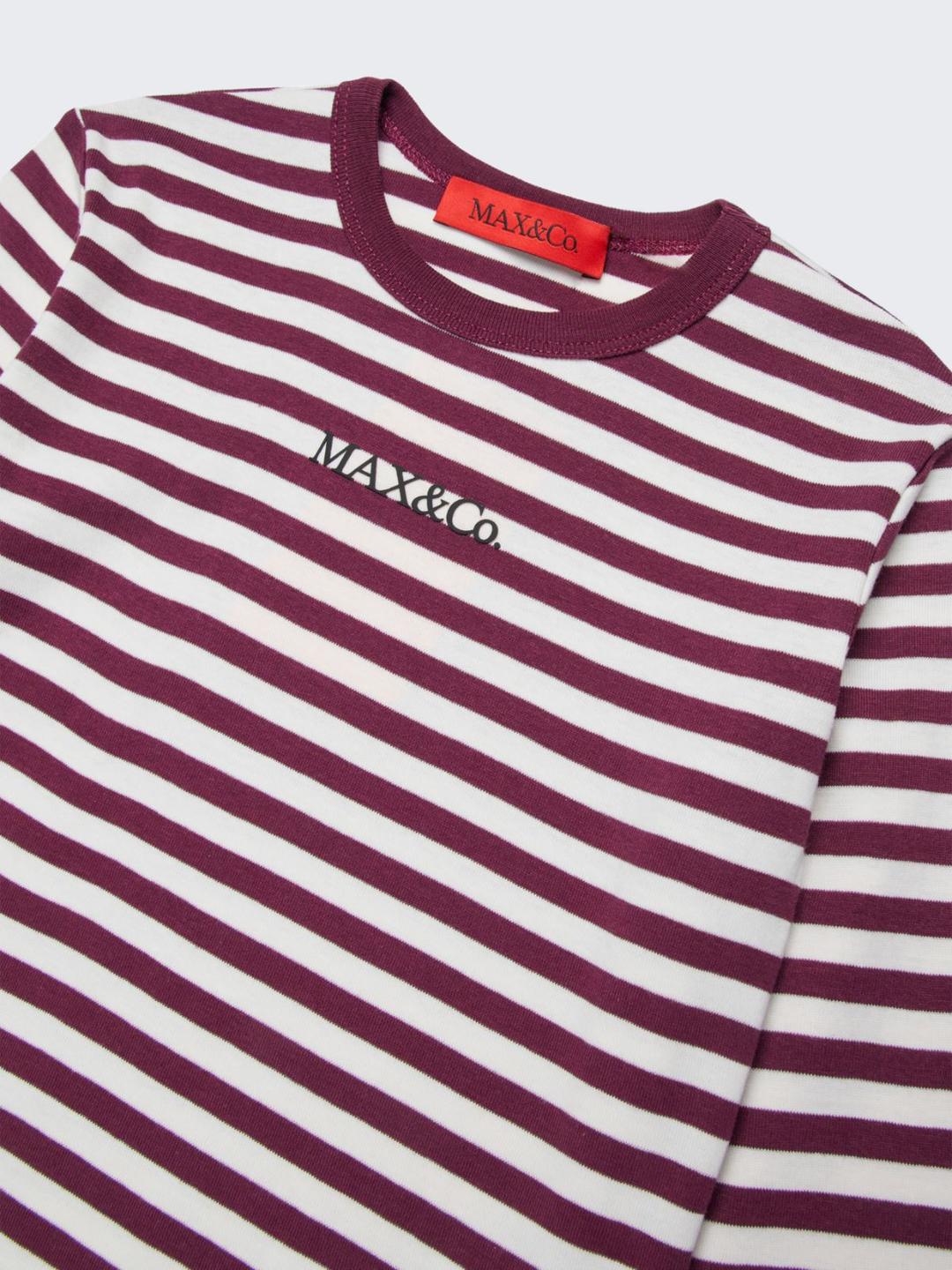 T-shirt manica lunga in microcostina a righe KID | Max&Co T-shirt manica lunga in microcostina a righe KID | Max&Co