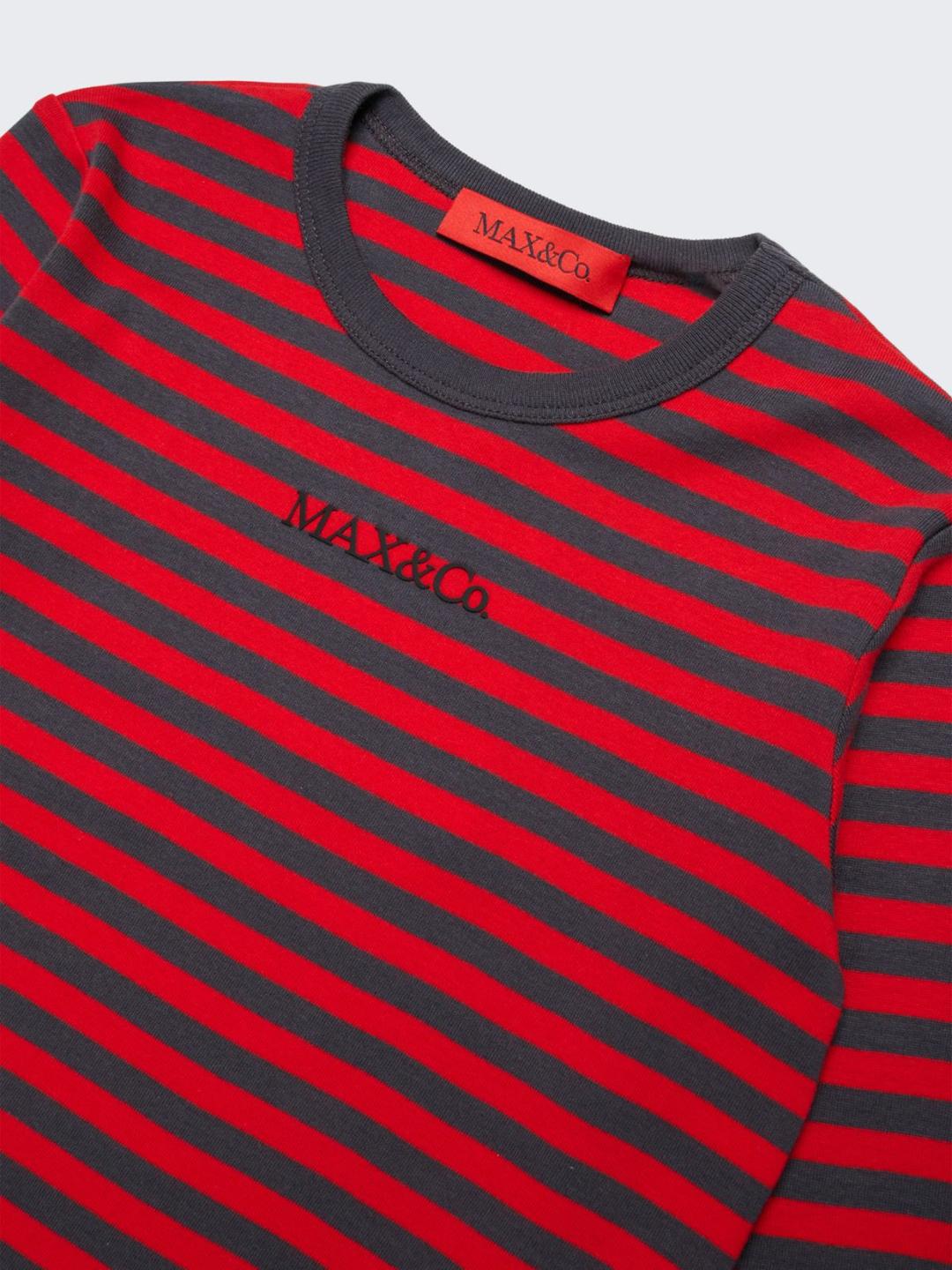 T-shirt manica lunga in microcostina a righe KID | Max&Co T-shirt manica lunga in microcostina a righe KID | Max&Co