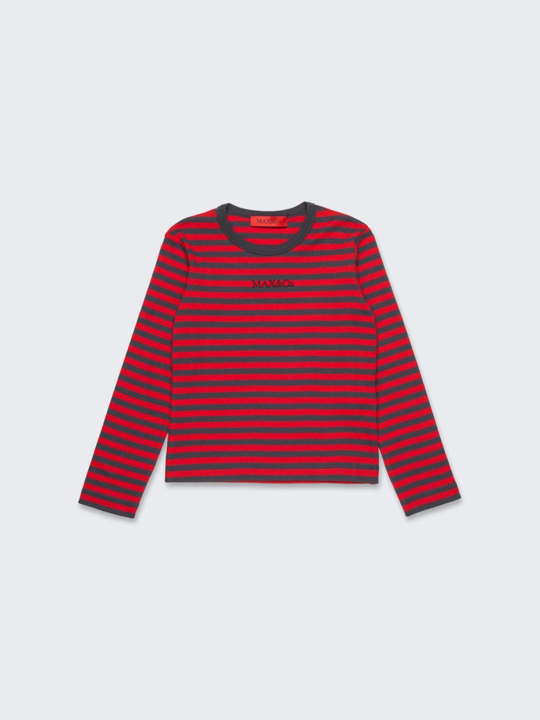 T-shirt manica lunga in microcostina a righe KID | Max&Co T-shirt manica lunga in microcostina a righe KID | Max&Co