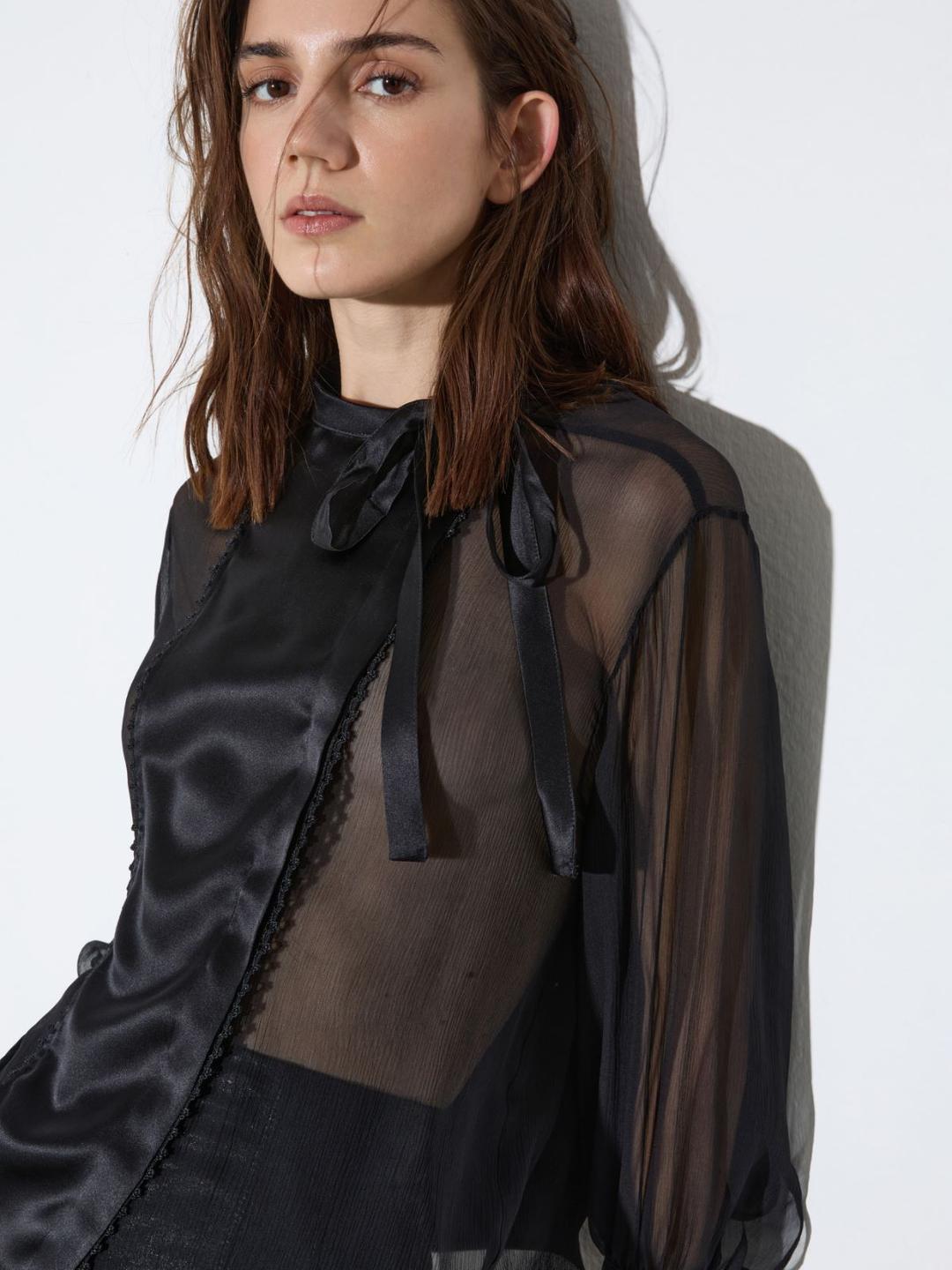 Camicia in crépon e raso di seta | Max&Co Camicia in crépon e raso di seta | Max&Co