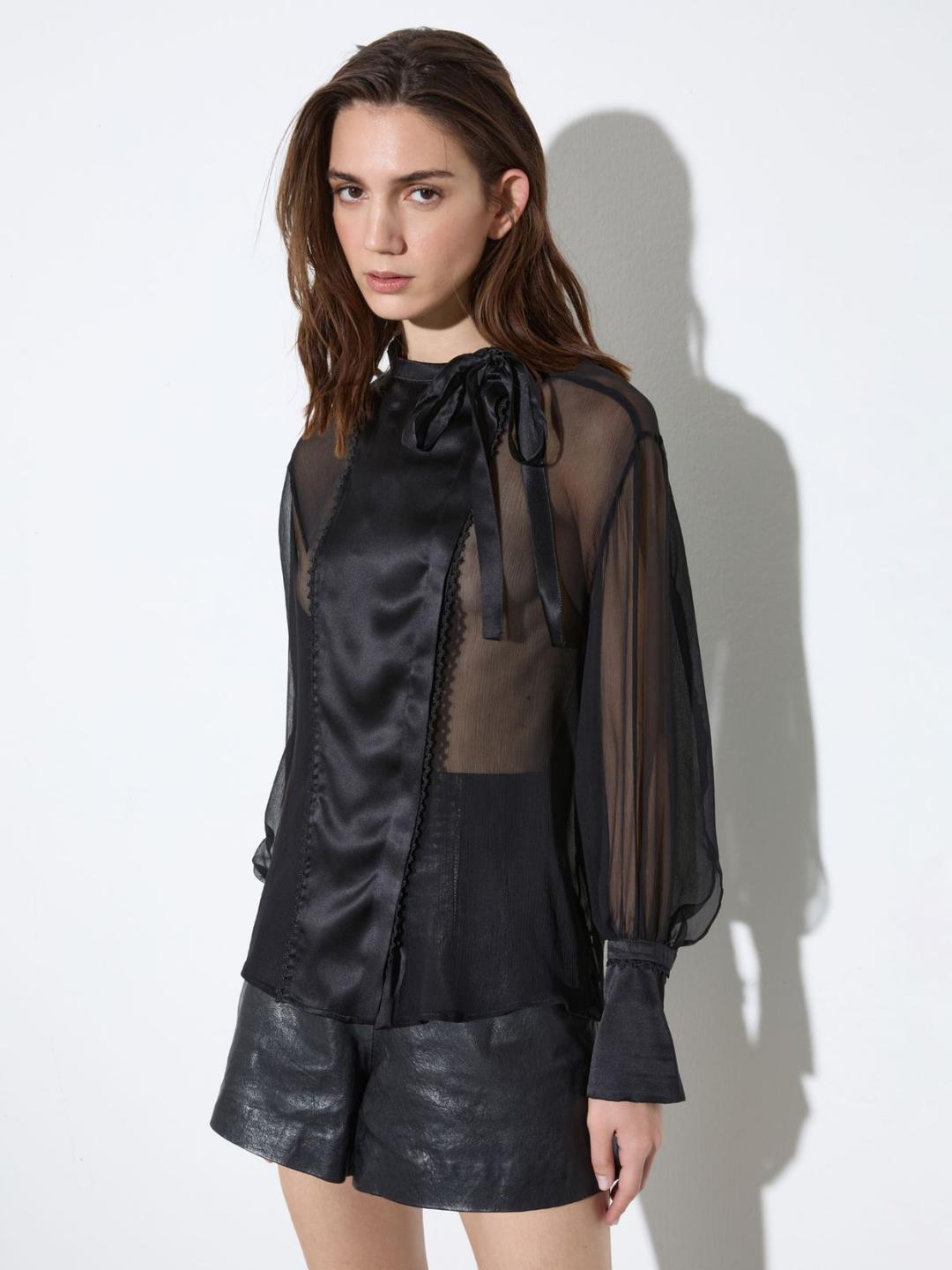 Camicia in crépon e raso di seta | Max&Co Camicia in crépon e raso di seta | Max&Co