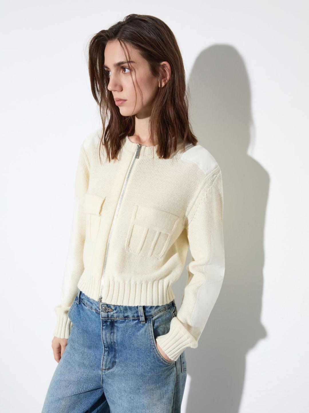 Cardigan con dettagli in duchesse | Max&Co Cardigan con dettagli in duchesse | Max&Co