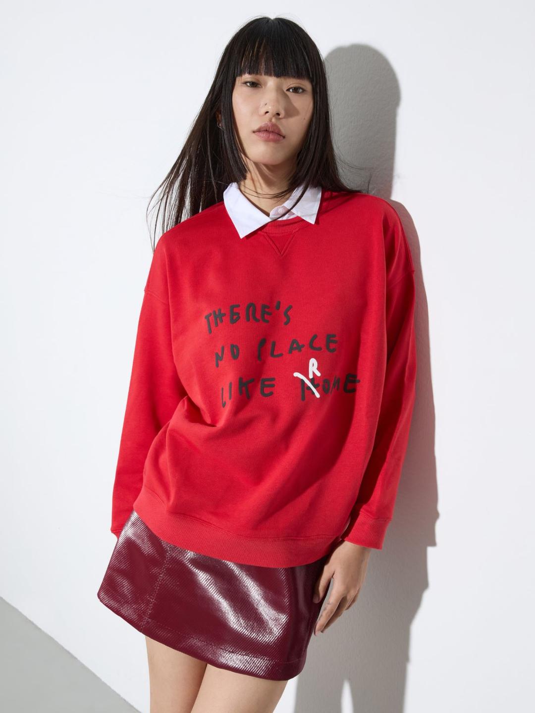 Felpa in cotone con lettering | Max&Co Felpa in cotone con lettering | Max&Co