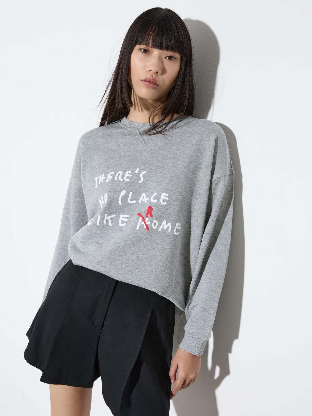 Felpa in cotone con lettering | Max&Co Felpa in cotone con lettering | Max&Co