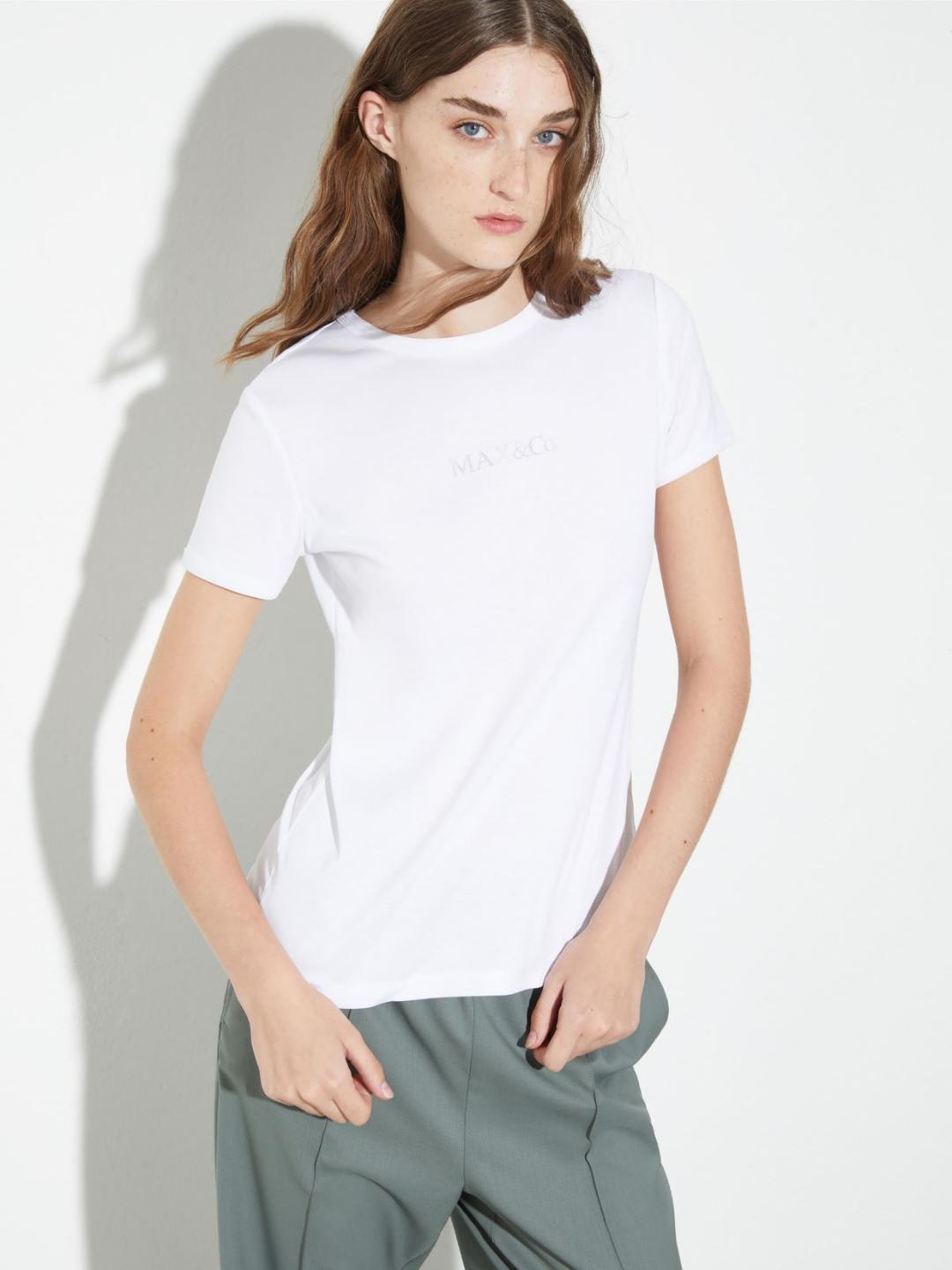 T-shirt slim con logo | Max&Co T-shirt slim con logo | Max&Co