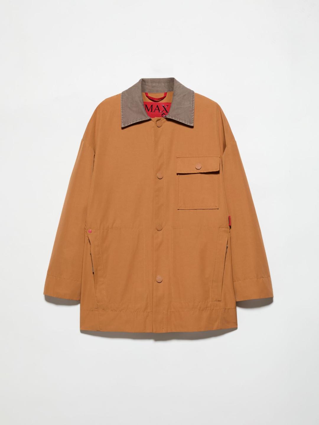 Giacca in ottoman antigoccia | Max&Co Giacca camicia in ottoman antigoccia color terracotta con logo MAX&Co. ricamato, tasche utility e chiusure a pressione smaltate. | Max&Co