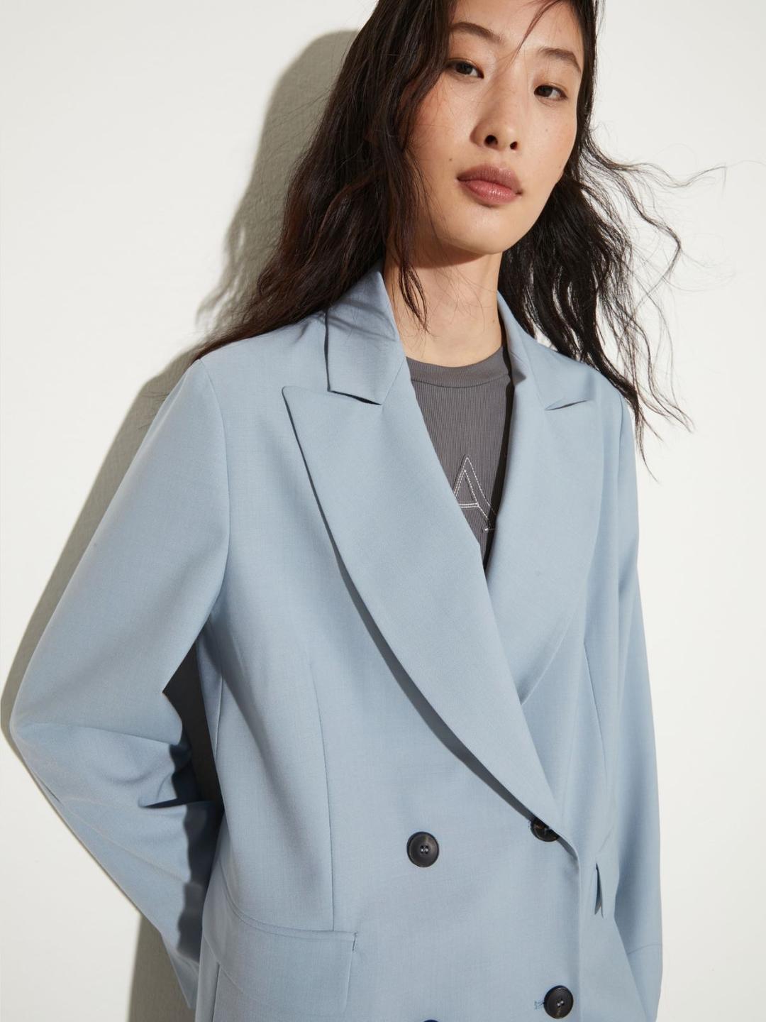 Blazer doppiopetto in fresco lana | Max&Co Blazer doppiopetto in fresco lana - vista alternativa - 1 | Max&Co