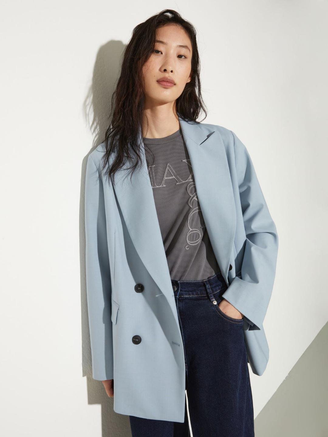 Blazer doppiopetto in fresco lana | Max&Co Blazer doppiopetto in fresco lana - vista alternativa - 1 | Max&Co