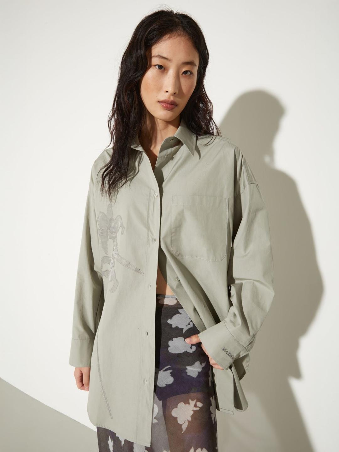 Camicia in popeline con ricamo | Max&Co Camicia in popeline con ricamo - vista alternativa - 2 | Max&Co