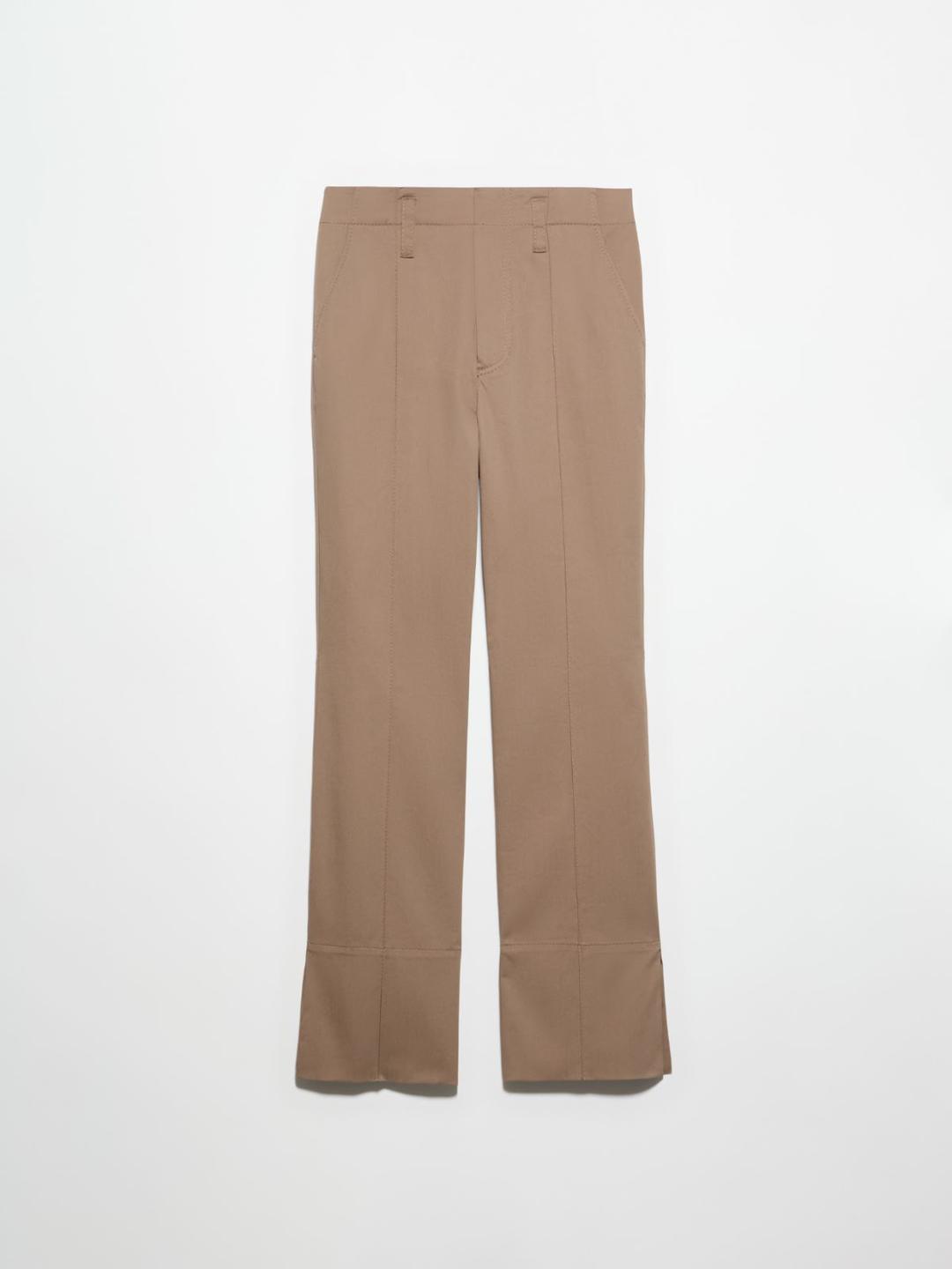 Pantaloni in gabardine di cotone | Max&Co Pantaloni in gabardine di cotone stretch color cacao, con gamba dritta, vita regolare e passanti, perfetti per un look quotidiano. | Max&Co