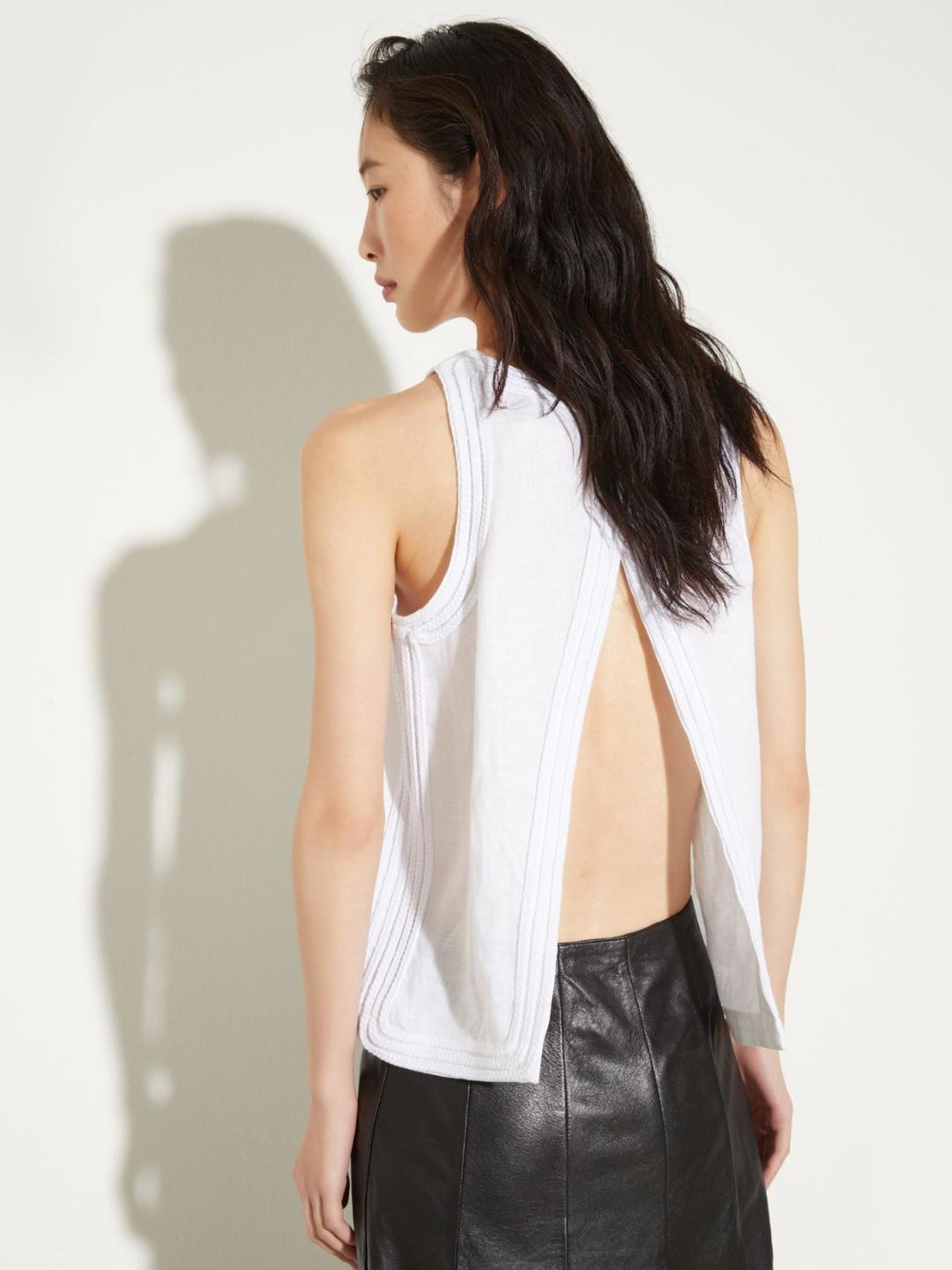 Top in lino con passamanerie | Max&Co Top in lino con passamanerie - vista alternativa - 6 | Max&Co