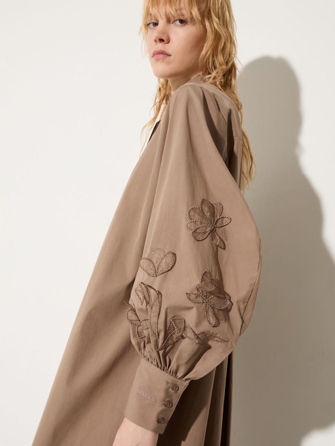 Chemisier in popeline con ricami | Max&Co Chemisier in popeline con ricami - vista alternativa - 0 | Max&Co