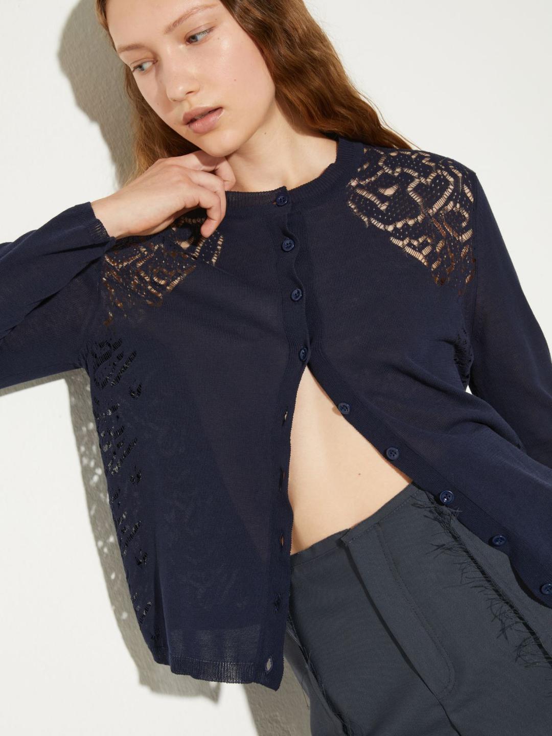 Cardigan in cotone pointelle | Max&Co Cardigan in cotone pointelle - vista alternativa - 20 | Max&Co