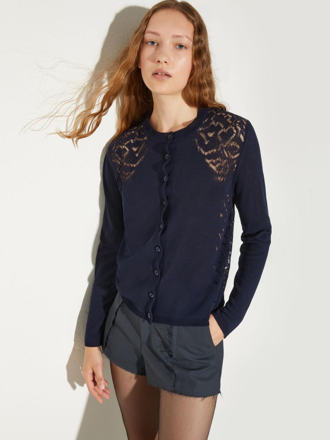 Cardigan in cotone pointelle | Max&Co Cardigan in cotone pointelle - vista alternativa - 20 | Max&Co