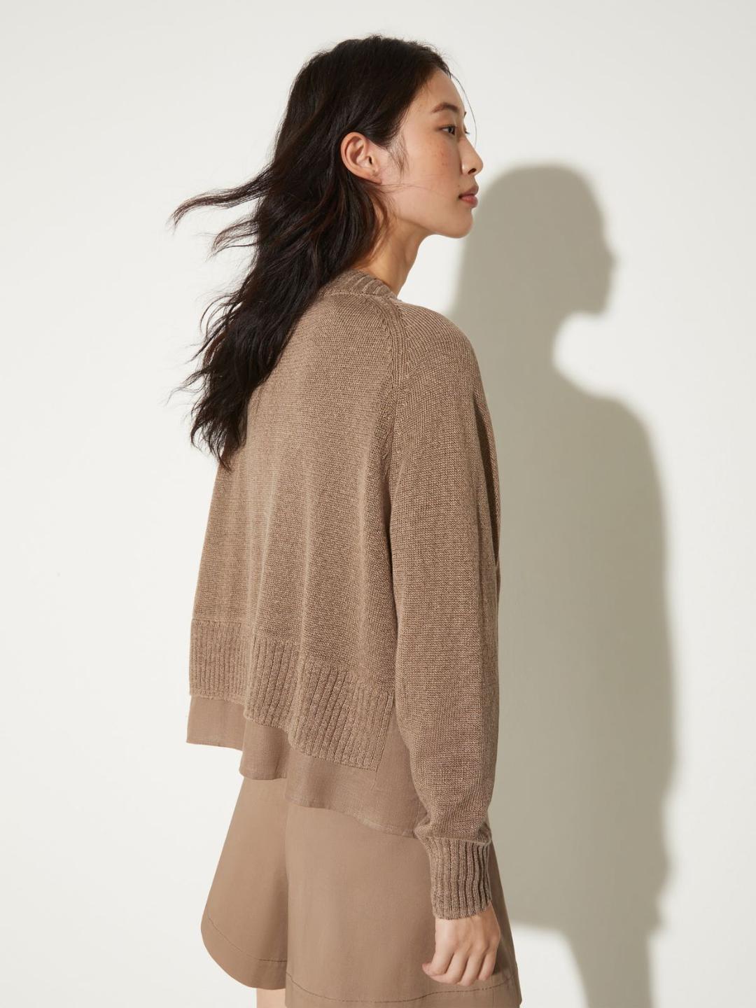 Cardigan in maglia e tela di lino | Max&Co Cardigan in maglia e tela di lino - vista alternativa - 3 | Max&Co