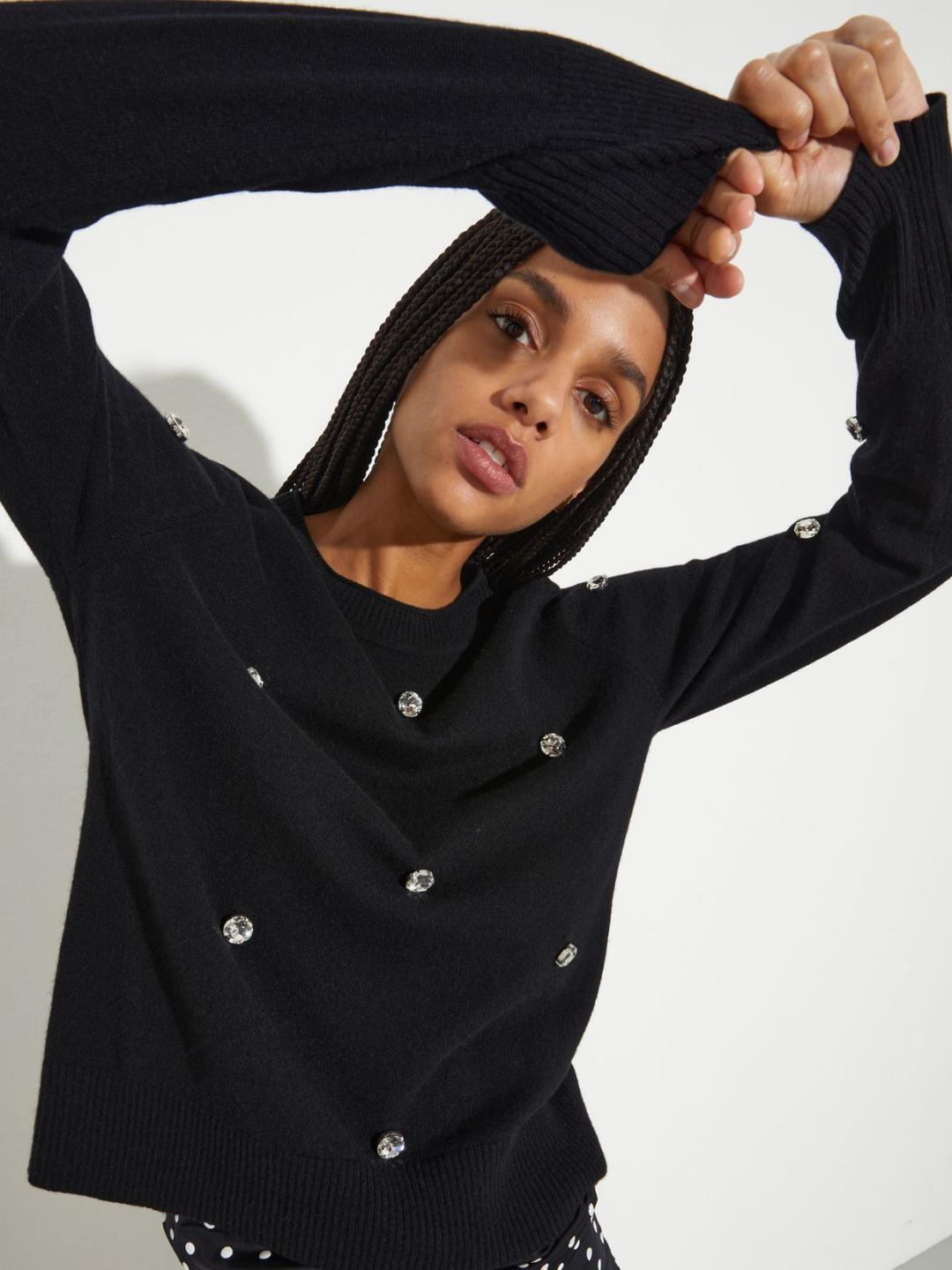 Maglia con strass ricamati | Max&Co Maglia con strass ricamati | Max&Co