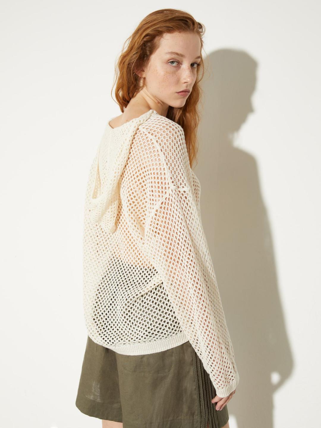 Maglia a rete con cappuccio | Max&Co Maglia a rete con cappuccio - vista alternativa - 4 | Max&Co